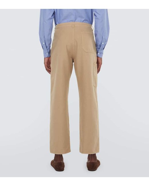 Pantalones rectos Marlon de lona de algodon The Row de hombre de color Natural