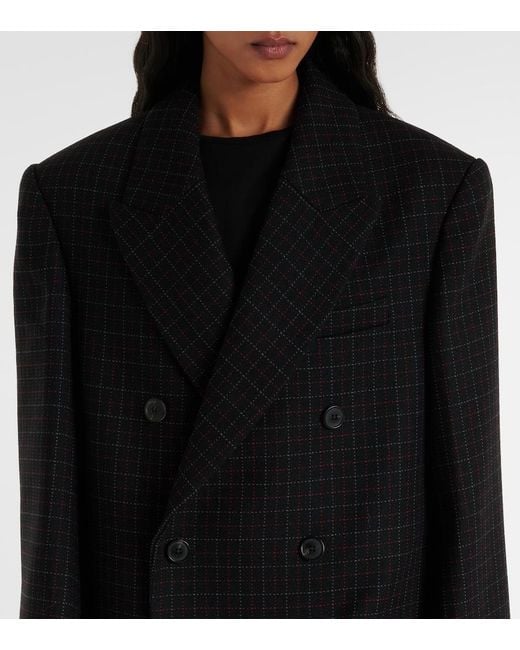 Wardrobe NYC Black Oversized Checked Virgin Wool Coat