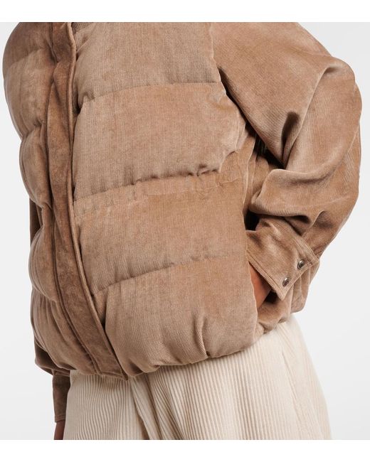 Brunello Cucinelli Brown Daunenweste Monili Aus Cord