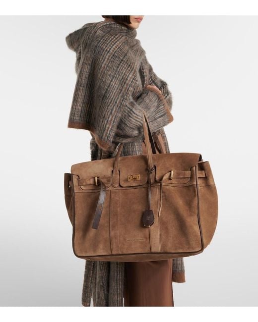 Brunello Cucinelli Brown Large Suede Tote Bag