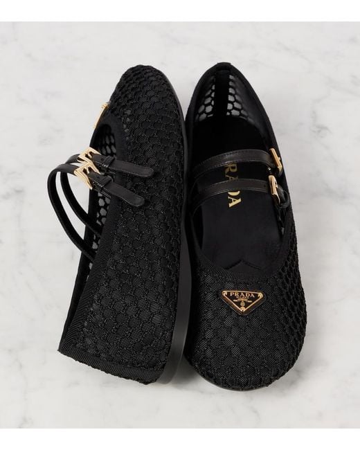 Prada Black Mesh Ballerina