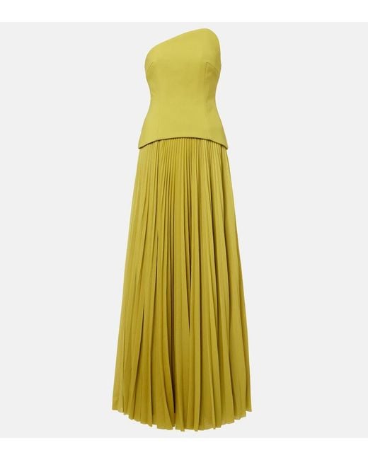 Solace London Yellow Britt Plisse Maxi Dress