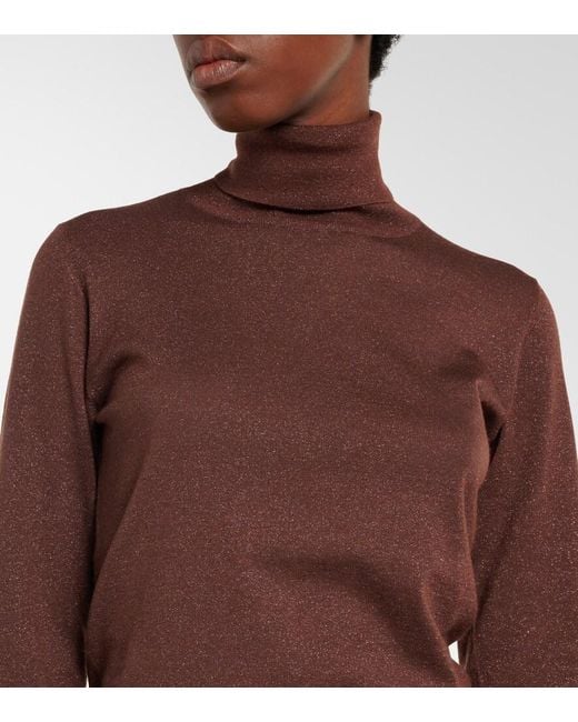 Brunello Cucinelli Brown Cashmere And Silk-Blend Turtleneck Sweater