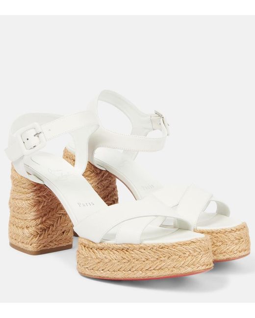 Christian Louboutin White Calakala 70 Leather Espadrilles
