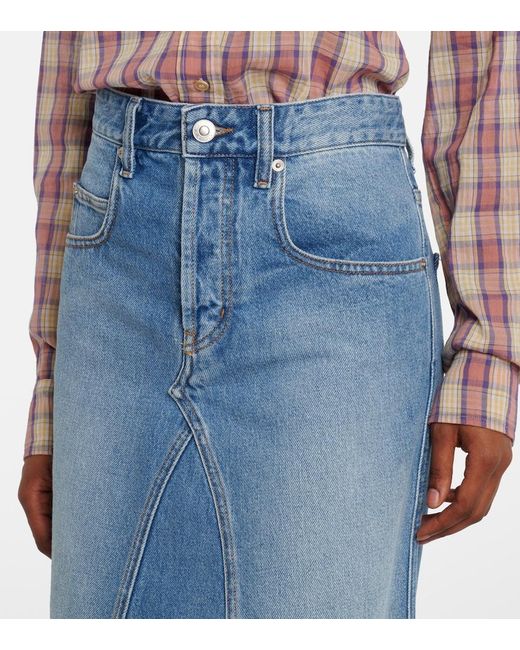 Isabel Marant Blue Fiali Denim Midi Skirt