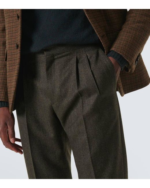 Loro Piana Gerade Hose Aus Tweed in Gray für Herren