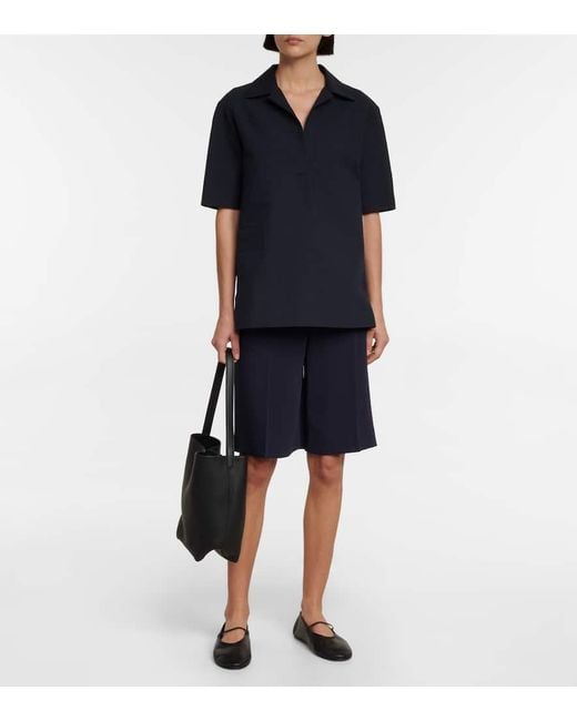 The Row Black Leather Ballet Flats