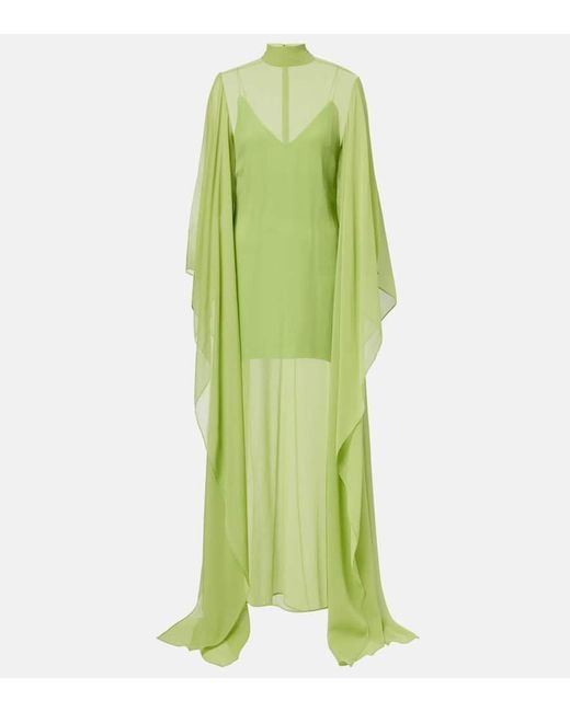 ‎Taller Marmo Green Lanzarote Semi-Sheer Silk Kaftan