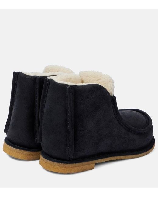 J.W. Anderson Blue Ankle Boots Aus Leder Mit Shearling
