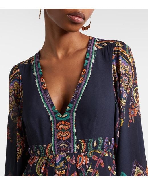 Etro Blue Paisley Maxi Dress