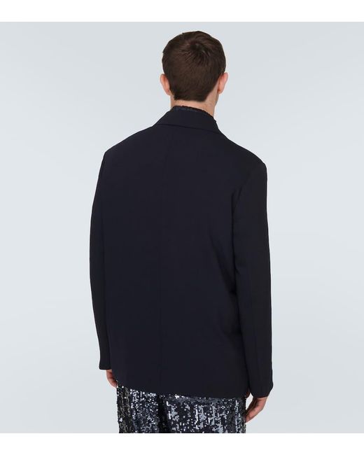 Dries Van Noten Blue Single-Breasted Blazer for men