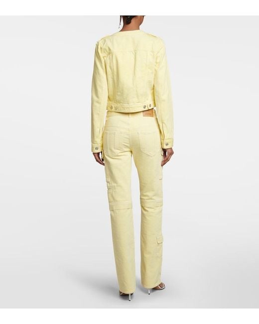 Isabel Marant Yellow Vokayo Straight-Leg Cargo Jeans