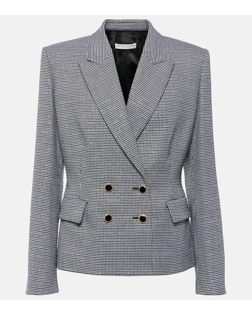 Alessandra Rich Gray Houndstooth Wool-Blend Jacket