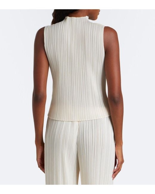 Pleats Please Issey Miyake White Monthly Colors: August Pleated Top