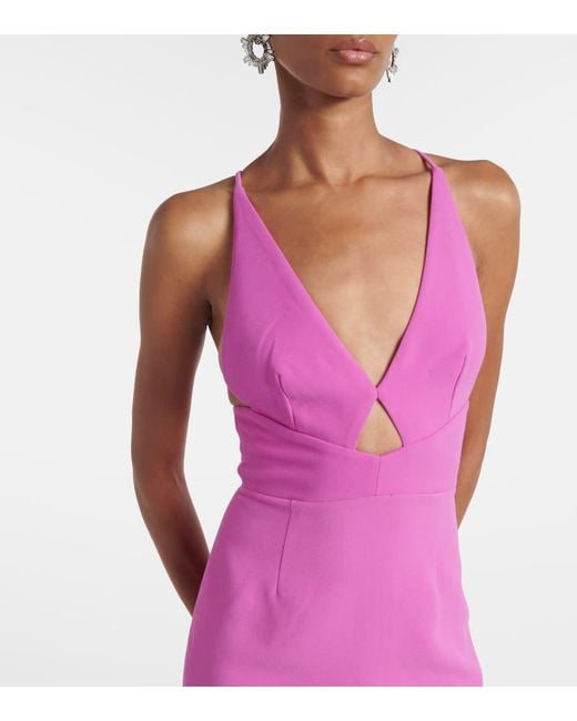 Solace London Purple Milly Cutout Crepe Maxi Dress