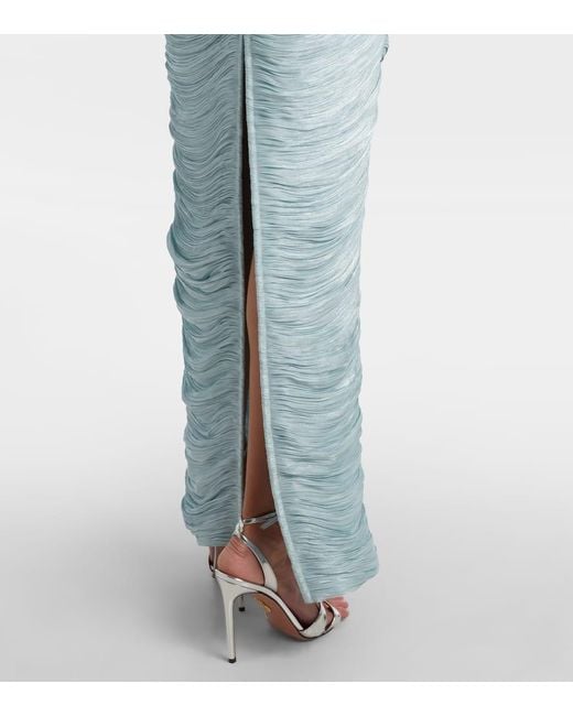 Marmar Halim Blue Robe Aus Crepe