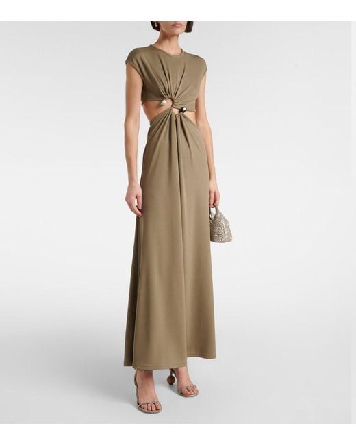 Christopher Esber Green S-Buckle Embellished Maxi Dress
