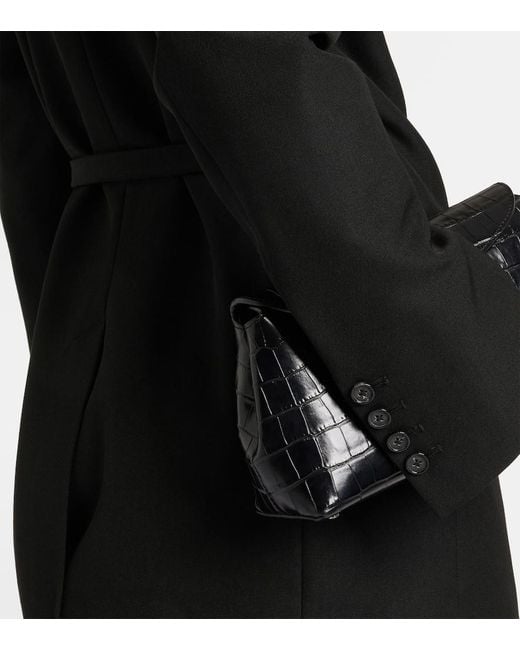 Totême  Black Satin-Trimmed Wrap Blazer