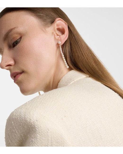 Sophie Bille Brahe White Ohrringe Piazza Aus Suesswasserperlen Mit 18Kt Gelbgold