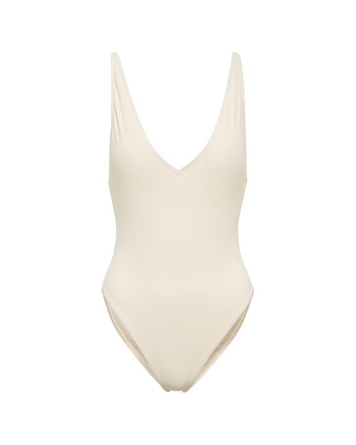 Totême V-neck Swimsuit in White | Lyst UK