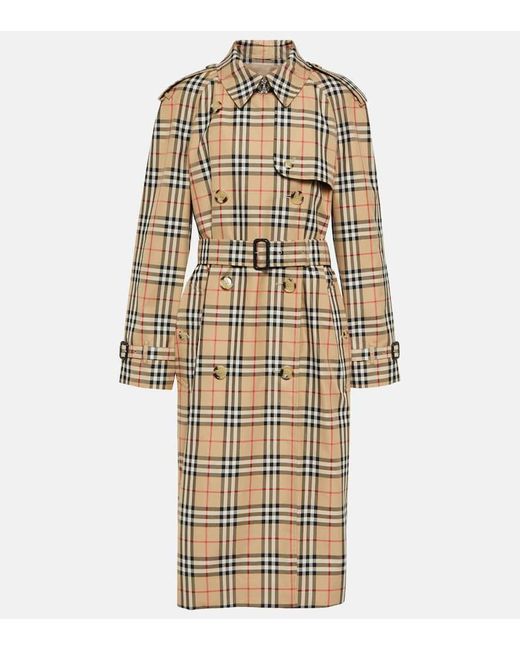 Burberry Natural Trenchcoat Check aus Gabardine