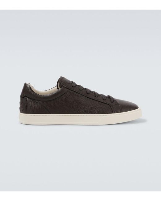 Tod's Brown Leather Sneakers for men