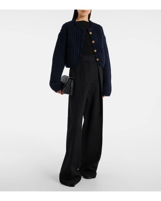 Khaite Blue Balser Cashmere And Mohair Cardigan