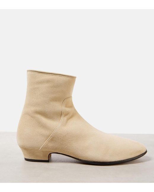 The Row Natural Awar 25 Suede Ankle Boots