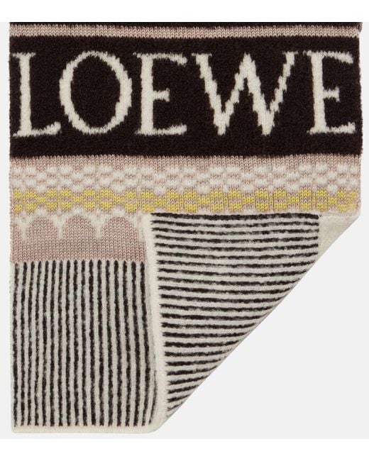 Loewe White X Louis Wain Fair Isle Wool-Blend Scarf