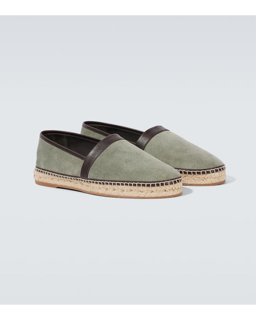 Manolo Blahnik Espadrilles Nerano Aus Veloursleder in White für Herren
