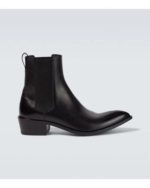 Tom Ford Black Leather Chelsea Boots for men