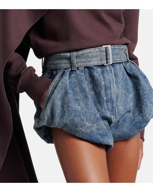 Magda Butrym Blue Belted Denim Shorts