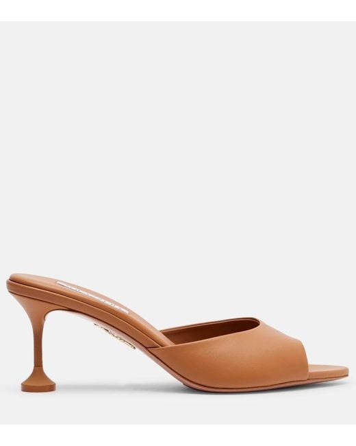 Aquazzura Brown Pantoletten Bisous 65 Aus Leder