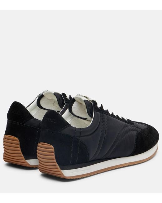 Totême Black Suede-Trimmed Sneakers
