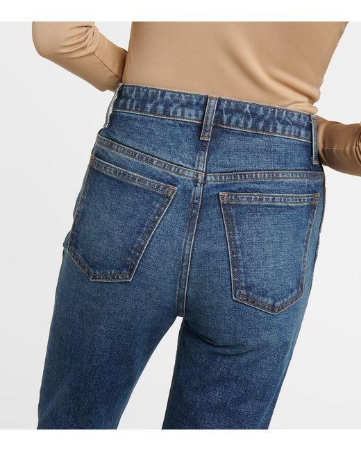 Khaite Blue High-Rise Straight Jeans Danielle