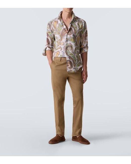Pantaloni Slim di Etro in Natural da Uomo