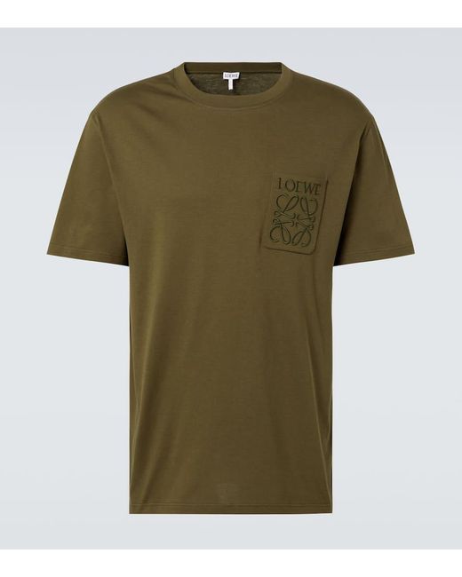 Loewe T-Shirt Anagram Aus Baumwoll-Jersey in Green für Herren