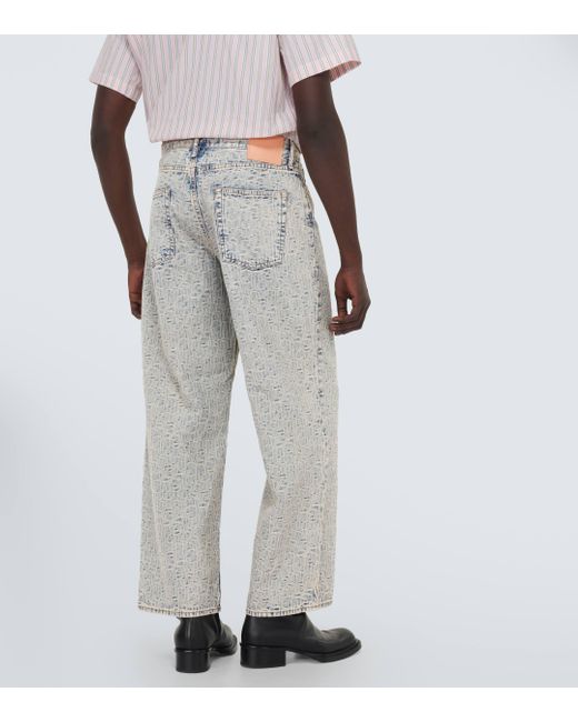 Acne Gray 1981m Monogram Wide-leg Jeans for men