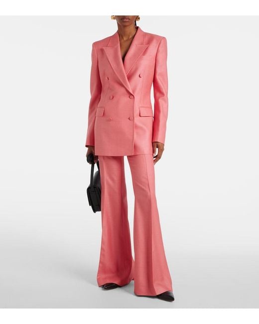 Gabriela Hearst Pink Gavin Silk And Wool Blazer