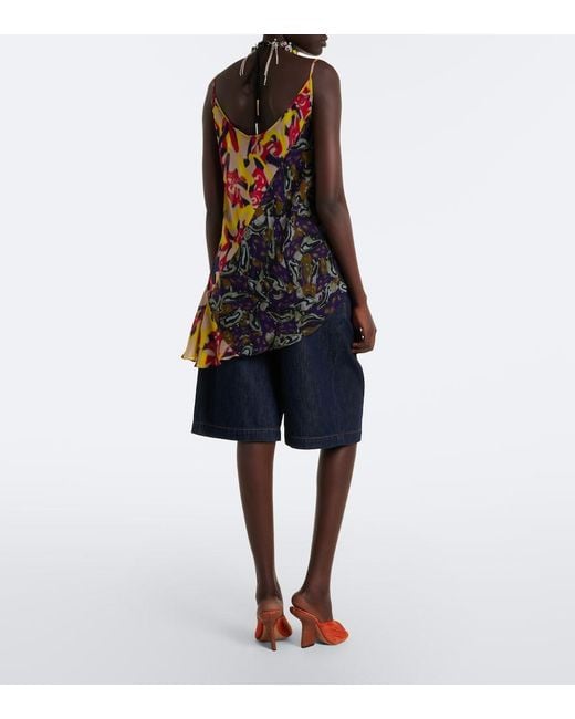Shorts De Denim Con Cinturon Dries Van Noten de color Blue