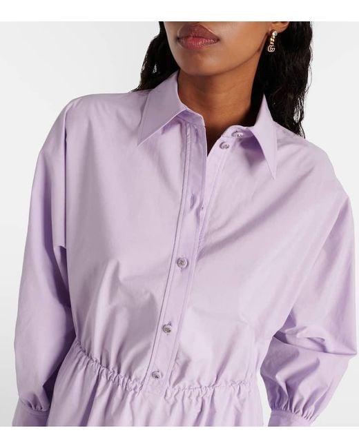 Gucci Purple Hemdblusenkleid aus Baumwollpopeline