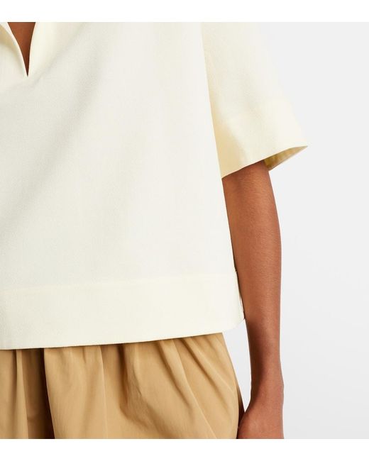 Jil Sander Natural Knitted Polo Shirt