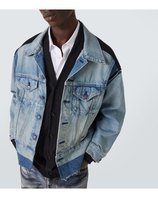 Junya Watanabe Blue X Levi's Jersey And Denim Jacket for men