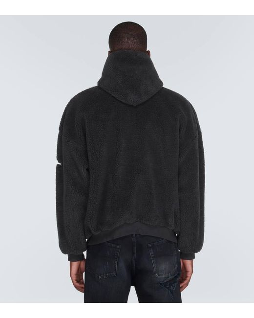 Balenciaga Black Oversized Fleece Hoodie for men
