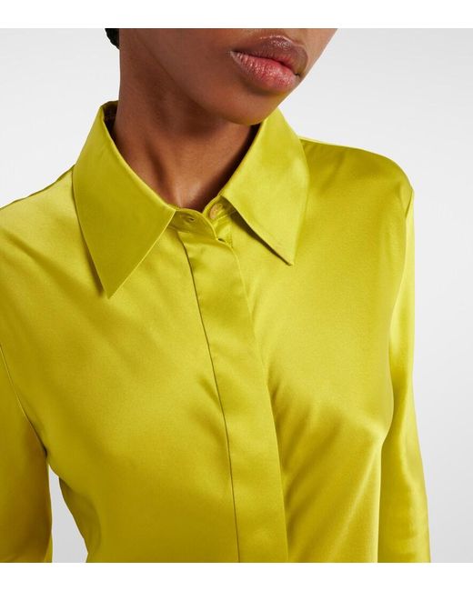 Joseph Yellow Brunel Silk Satin Blouse