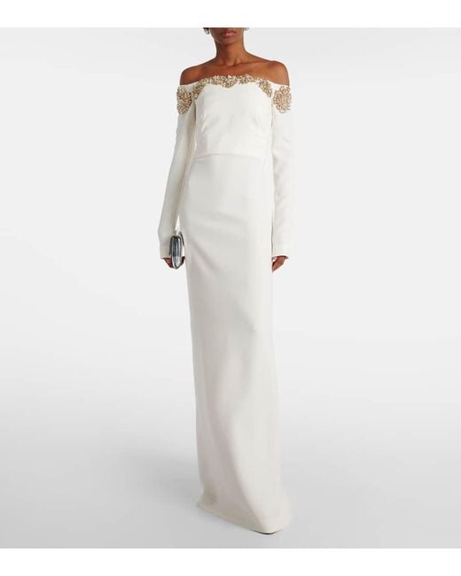 Costarellos White Meline Gown