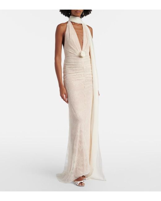 De La Vali Natural Bridal Amora Lace Tulle Gown