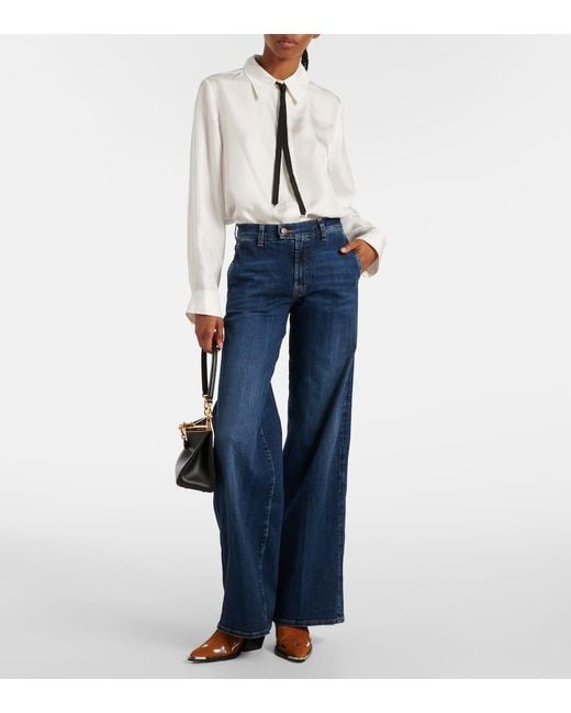 Jeans A Gamba Larga Lotta Rebel di 7 For All Mankind in Blue