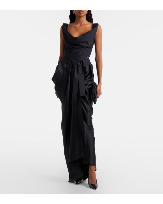 Vivienne Westwood Black Kendall Bow-Detail Maxi Skirt