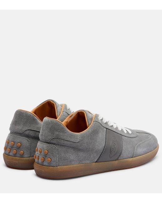Tod's Gray Tabs Suede Sneakers